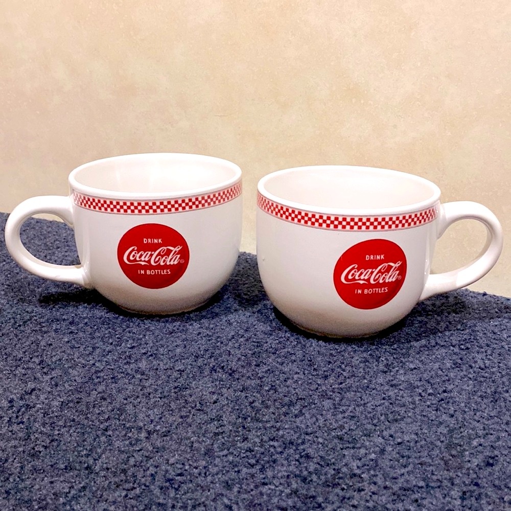 Coca Cola Big 5” Coke Float Mug Drink In Bottles - Set Of Two !